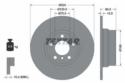 92107403 TEXTAR Тормозной диск