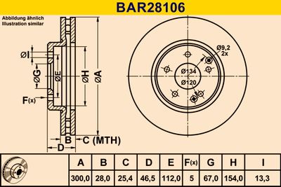 BAR28106 BARUM Тормозной диск