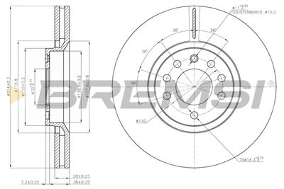 CD7237V BREMSI Тормозной диск