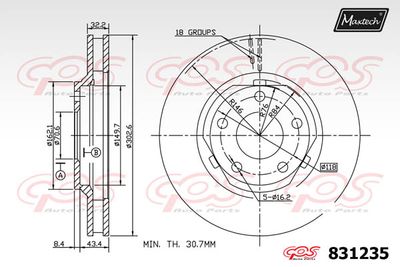 831235 MAXTECH Тормозной диск