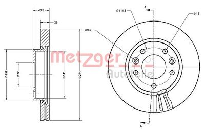 6110466 METZGER Тормозной диск