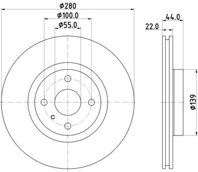 8DD355132111 HELLA Тормозной диск