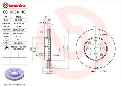 BS8480 BRECO Тормозной диск