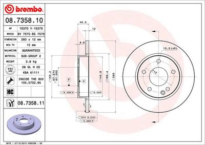 08735811 BREMBO Тормозной диск