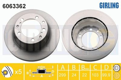 6063362 GIRLING Тормозной диск