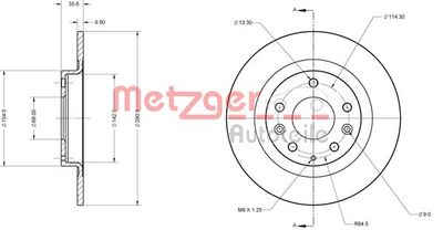 6110756 METZGER Тормозной диск