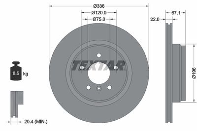 92137900 TEXTAR Тормозной диск
