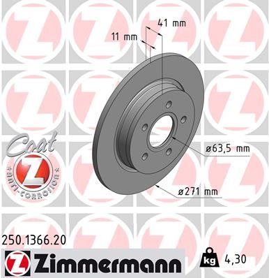 250136620 ZIMMERMANN Тормозной диск