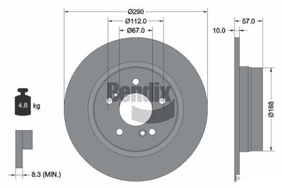 BDS2169 BENDIX Braking Тормозной диск