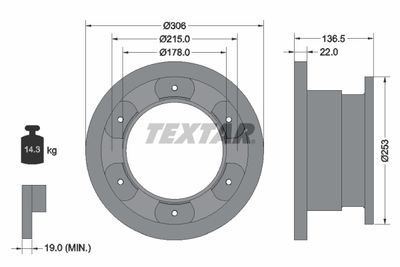 93127300 TEXTAR Тормозной диск