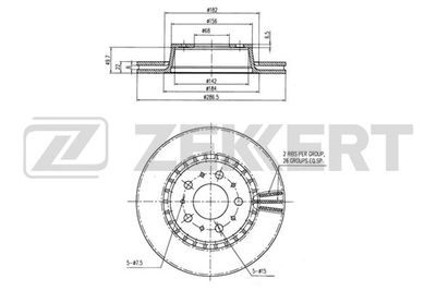 BS6095 ZEKKERT Тормозной диск