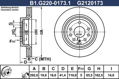 B1G22001731 GALFER Тормозной диск