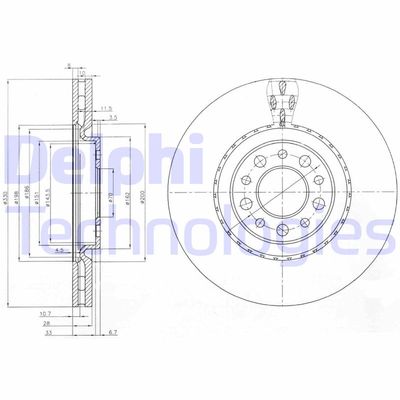 BG3993 DELPHI Тормозной диск