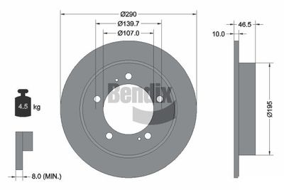 BDS1773 BENDIX Braking Тормозной диск