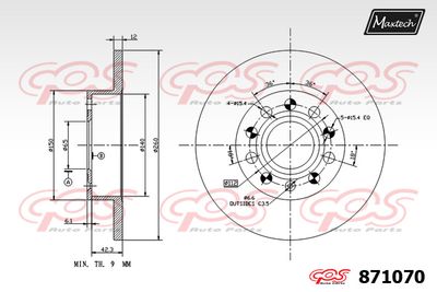 871070 MAXTECH Тормозной диск