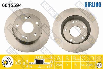 6045594 GIRLING Тормозной диск