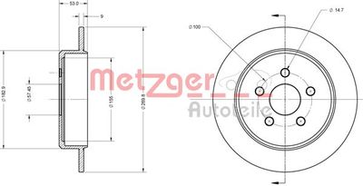 6110333 METZGER Тормозной диск