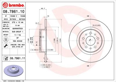 08786110 BREMBO Тормозной диск