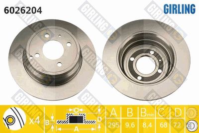 6026204 GIRLING Тормозной диск