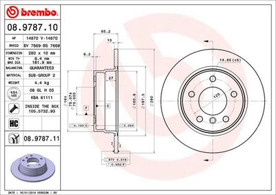 08978710 BREMBO Тормозной диск