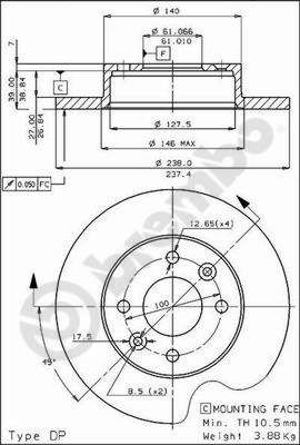 08428420 BREMBO Тормозной диск