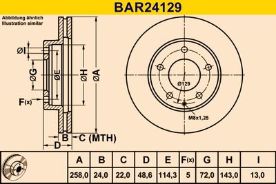 BAR24129 BARUM Тормозной диск