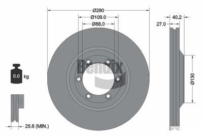 BDS1802 BENDIX Braking Тормозной диск