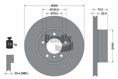 BDS1262HC BENDIX Braking Тормозной диск