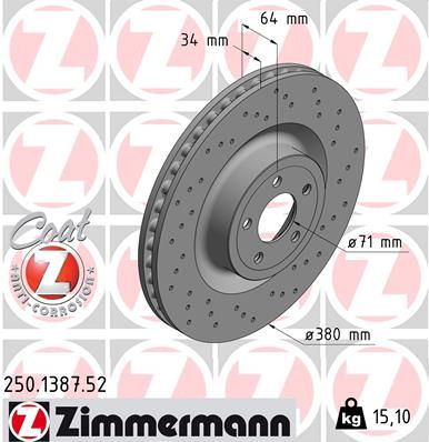250138752 ZIMMERMANN Тормозной диск
