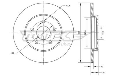 TX7053 TOMEX Brakes Тормозной диск