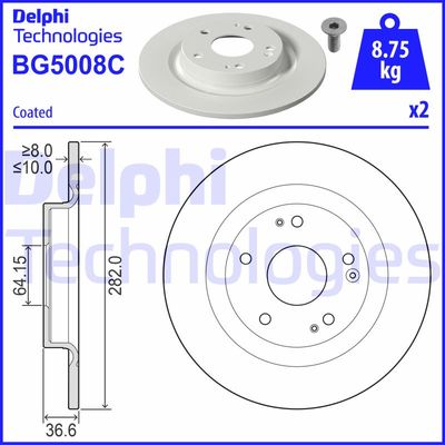 BG5008C DELPHI Тормозной диск