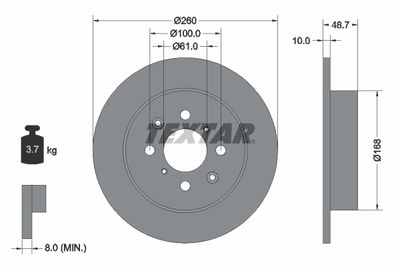 92125300 TEXTAR Тормозной диск
