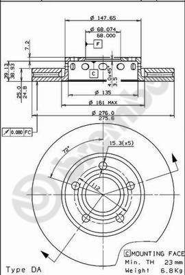 BS8114 BRECO Тормозной диск