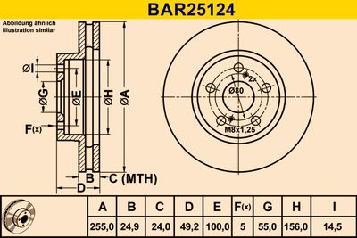 BAR25124 BARUM Тормозной диск