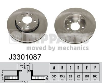 J3301087 NIPPARTS Тормозной диск