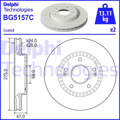 BG5157C DELPHI Тормозной диск