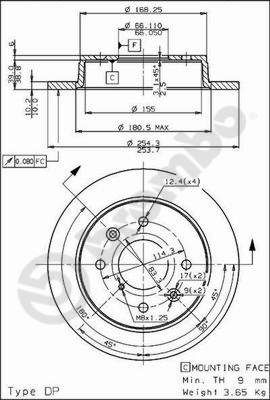 08521810 BREMBO Тормозной диск