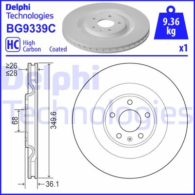 BG9339C DELPHI Тормозной диск