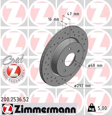 200253652 ZIMMERMANN Тормозной диск