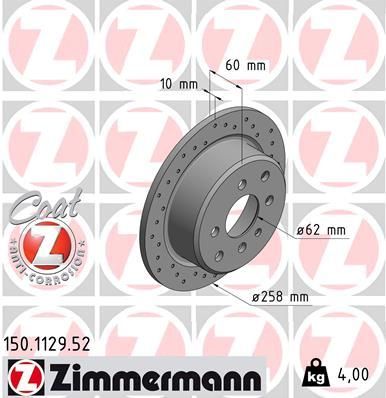 150112952 ZIMMERMANN Тормозной диск