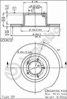 08329610 BREMBO Тормозной диск