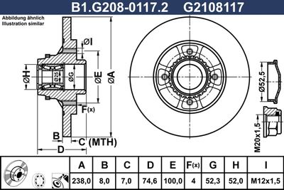 B1G20801172 GALFER Тормозной диск