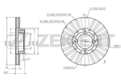 BS5909 ZEKKERT Тормозной диск