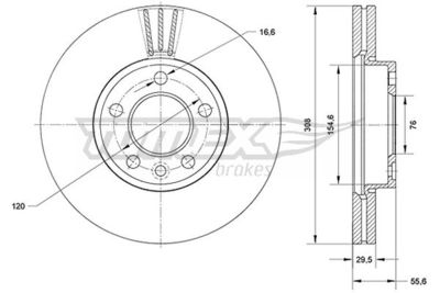 TX7104 TOMEX Brakes Тормозной диск