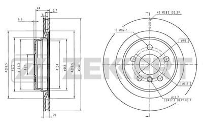 BS6598 ZEKKERT Тормозной диск