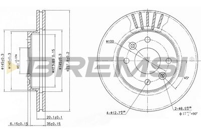 CD6158V BREMSI Тормозной диск