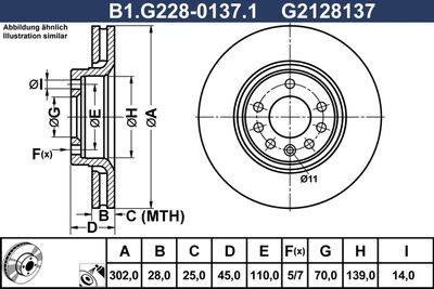 B1G22801371 GALFER Тормозной диск