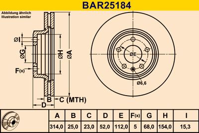 BAR25184 BARUM Тормозной диск