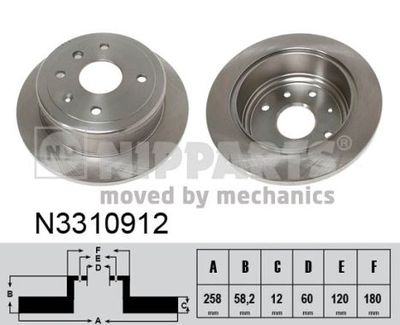 N3310912 NIPPARTS Тормозной диск