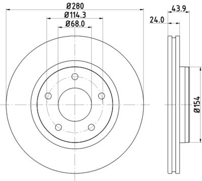 MDC2280 MINTEX Тормозной диск